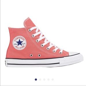 coral high top converse